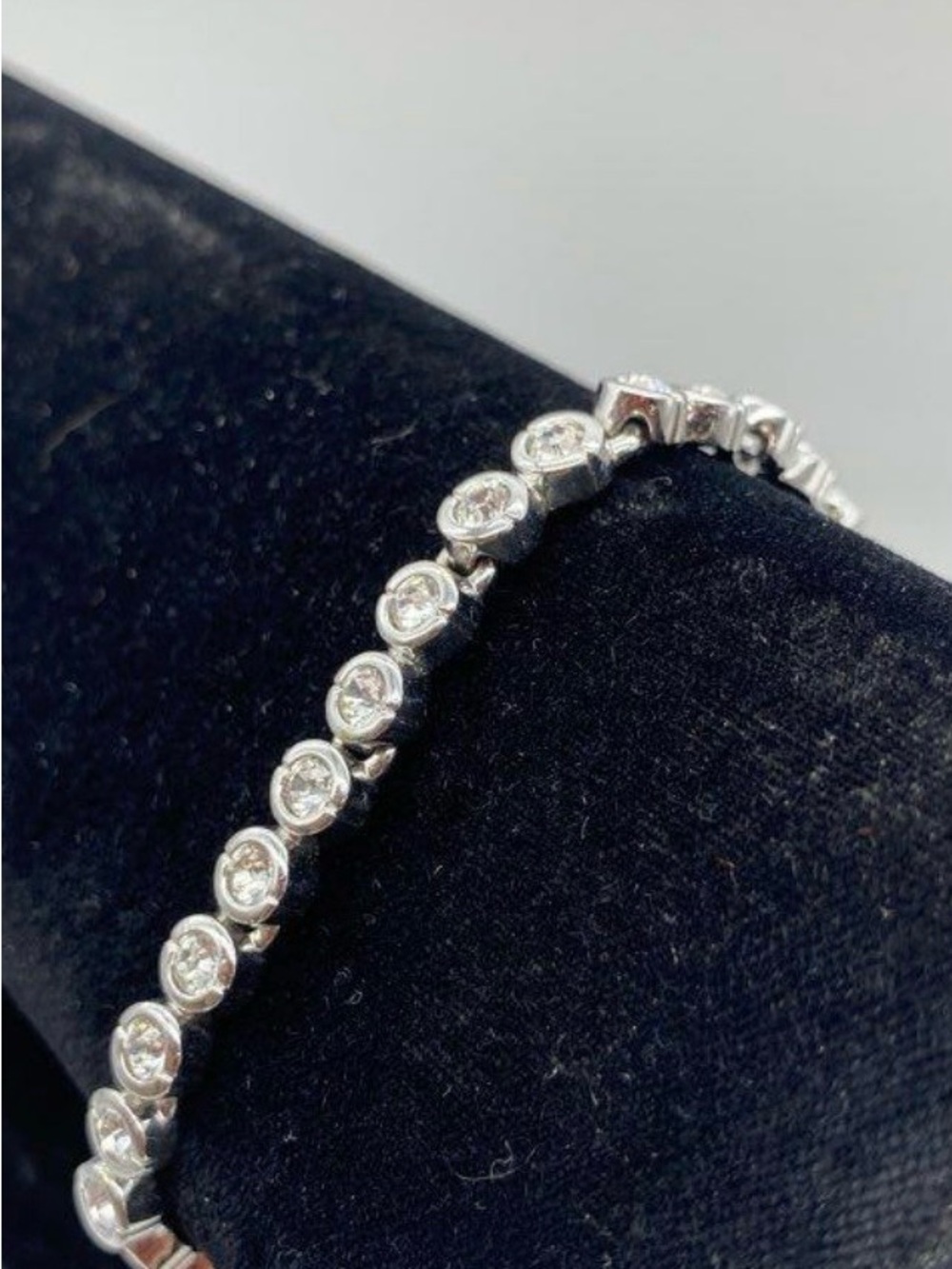 Authentic Swarovski Tennis Bracelet Silver Tone Clear Crystal Signed Clasp